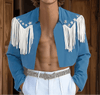 Blazer corto a maniche lunghe con nappe e stelle da uomo ATREND
