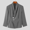 Blazer geometrico a maniche lunghe con bottoni laterali da uomo ATREND
