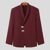 Blazer geometrico a maniche lunghe con bottoni laterali da uomo ATREND