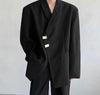 Blazer geometrico a maniche lunghe con bottoni laterali da uomo ATREND