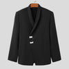 Blazer geometrico a maniche lunghe con bottoni laterali da uomo ATREND