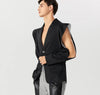 Blazer geometrico scavato a manica lunga con bordo a contrasto da uomo ATREND