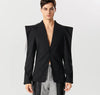 Blazer geometrico scavato a manica lunga con bordo a contrasto da uomo ATREND