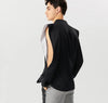 Blazer geometrico scavato a manica lunga con bordo a contrasto da uomo ATREND