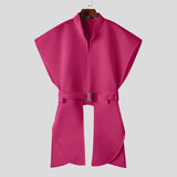 Blazer irregolare con cintura in vita e code laterali da uomo - blazer uomo ATREND