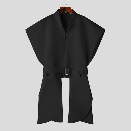Blazer irregolare con cintura in vita e code laterali da uomo - blazer uomo ATREND