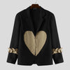Blazer patchwork a maniche lunghe con cuore plissettato da uomo ATREND