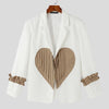 Blazer patchwork a maniche lunghe con cuore plissettato da uomo ATREND