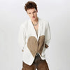 Blazer patchwork a maniche lunghe con cuore plissettato da uomo ATREND