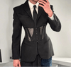 Blazer patchwork a maniche lunghe con trasparenze e corsetto da uomo ATREND