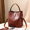 Borsa a mano casual a secchiello con tracolla in pelle PU da donna ATREND