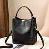 Borsa a mano casual a secchiello con tracolla in pelle PU da donna ATREND