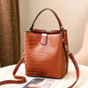 Borsa a mano casual a secchiello con tracolla in pelle PU da donna ATREND
