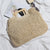 Borsa a mano casual in cotone con maniglia in legno da donna ATREND