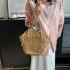 Borsa a mano casual in paglia con chiusura a coulisse da donna ATREND