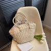Borsa a mano casual in paglia con chiusura a coulisse da donna ATREND