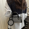 Borsa a mano con tracolla a catena brillantini e portamonete in pelle PU da donna ATREND