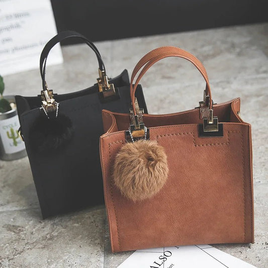 Borsa a mano con tracolla casual in pelle scamosciata da donna - Borsa a mano ATREND