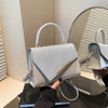 Borsa a mano con tracolla e chiusura geometrica con brillantini in pelle PU da donna ATREND