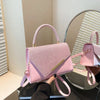 Borsa a mano con tracolla e chiusura geometrica con brillantini in pelle PU da donna ATREND