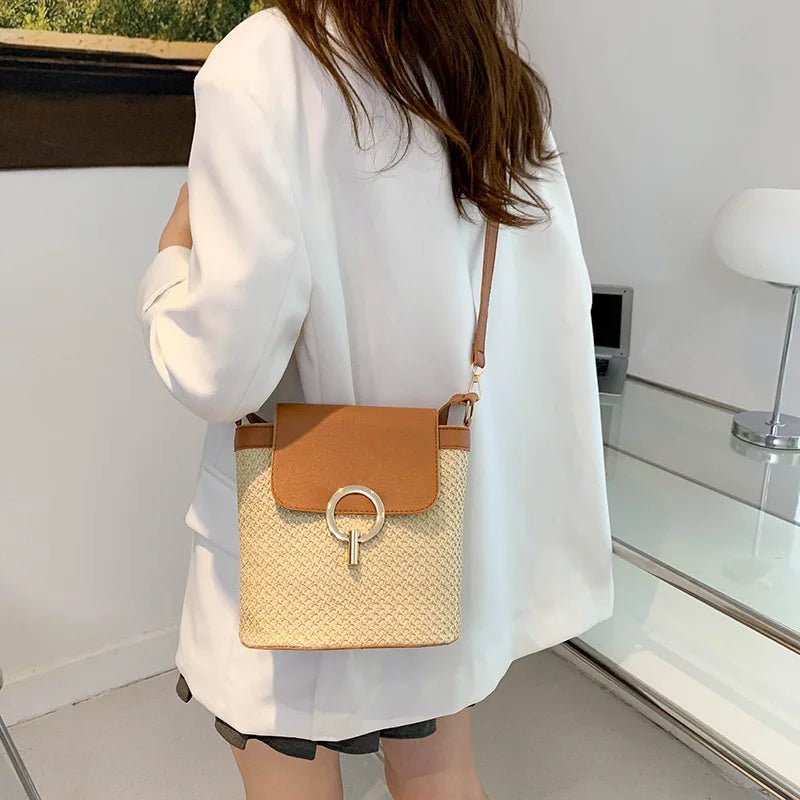 Borsa a mano con tracolla in paglia da donna ATREND
