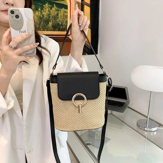 Borsa a mano con tracolla in paglia da donna ATREND