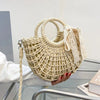 Borsa a mano con tracolla in paglia intrecciata con fiocco da donna ATREND