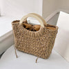 Borsa a mano in paglia con manico in legno da donna ATREND