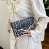 Borsa a spalla con catena in pelle PU in stampa leopardata da donna ATREND