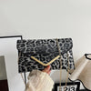 Borsa a spalla con catena in pelle PU in stampa leopardata da donna ATREND