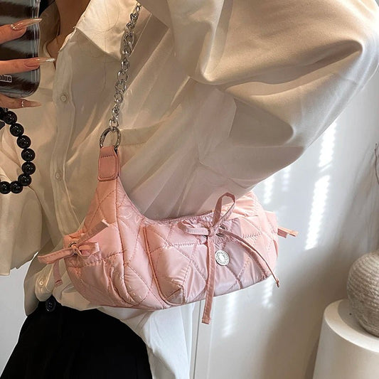 Borsa a spalla con fiocco e catena da donna - Borsa a spalla ATREND