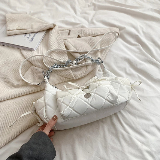 Borsa a spalla con fiocco e catena da donna - Borsa a spalla ATREND