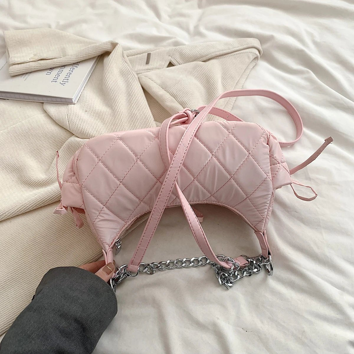 Borsa a spalla con fiocco e catena da donna - Borsa a spalla ATREND