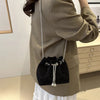 Borsa a spalla con tracolla a catena con brillantini e coulisse da donna ATREND