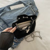 Borsa a spalla con tracolla a catena con brillantini e coulisse da donna ATREND
