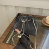 Borsa a spalla con tracolla a catena con brillantini e coulisse da donna ATREND
