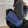 Borsa a spalla con tracolla a catena in denim trapuntato da donna ATREND