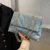 Borsa a spalla con tracolla a catena in denim trapuntato da donna ATREND