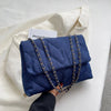 Borsa a spalla con tracolla a catena in denim trapuntato da donna ATREND