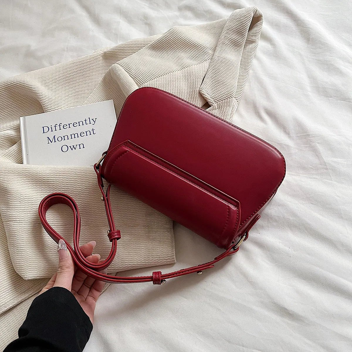 Borsa a spalla con tracolla retrò in pelle PU da donna - Borsa a spalla ATREND