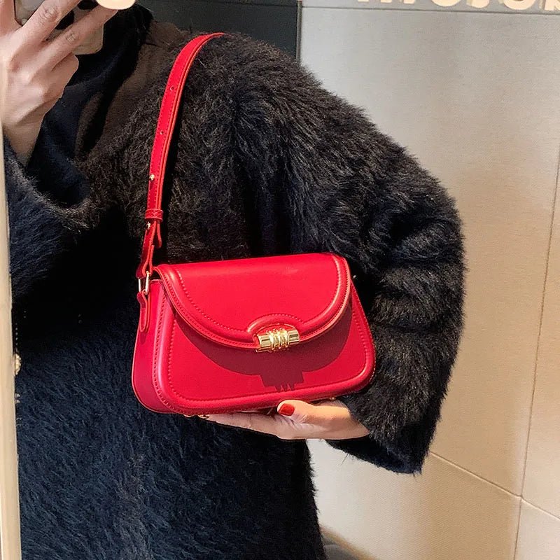 Borsa a spalla con tracolla retrò in pelle PU da donna - Borsa a spalla ATREND