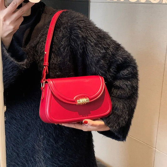 Borsa a spalla con tracolla retrò in pelle PU da donna - Borsa a spalla ATREND