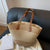 Borsa a spalla in paglia a righe da donna ATREND
