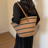 Borsa a spalla in paglia a righe da donna ATREND