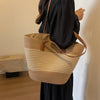 Borsa a spalla in paglia a righe da donna ATREND