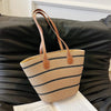 Borsa a spalla in paglia a righe da donna ATREND
