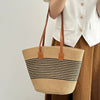 Borsa a spalla in paglia a righe da donna ATREND