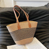 Borsa a spalla in paglia a righe da donna ATREND