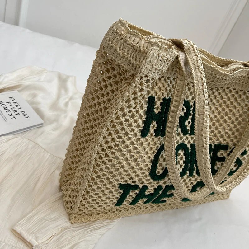 Borsa a spalla in paglia intrecciata da donna - Borsa a spalla ATREND