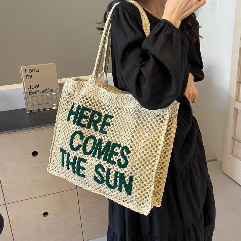 Borsa a spalla in paglia intrecciata da donna - Borsa a spalla ATREND